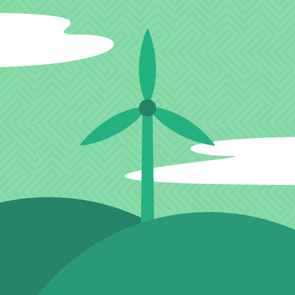 Wind energy turbine illustration.